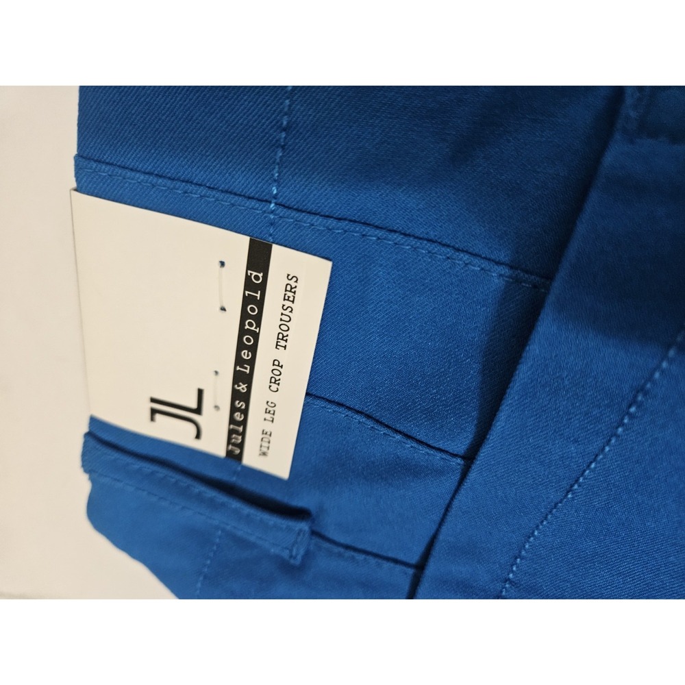 New Jules & Leopold Wide Leg Crop Trousers Royal Blue Womens Size Small 28 Inch - Picture 6 of 9
